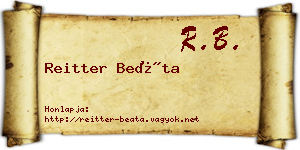 Reitter Beáta névjegykártya